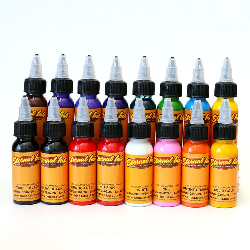 AHS - 16 Warna Tinta Tato Set 30ml Pigment Tato Sulam Pewarna Tato Kulit Kecantikan Tattoo Ink