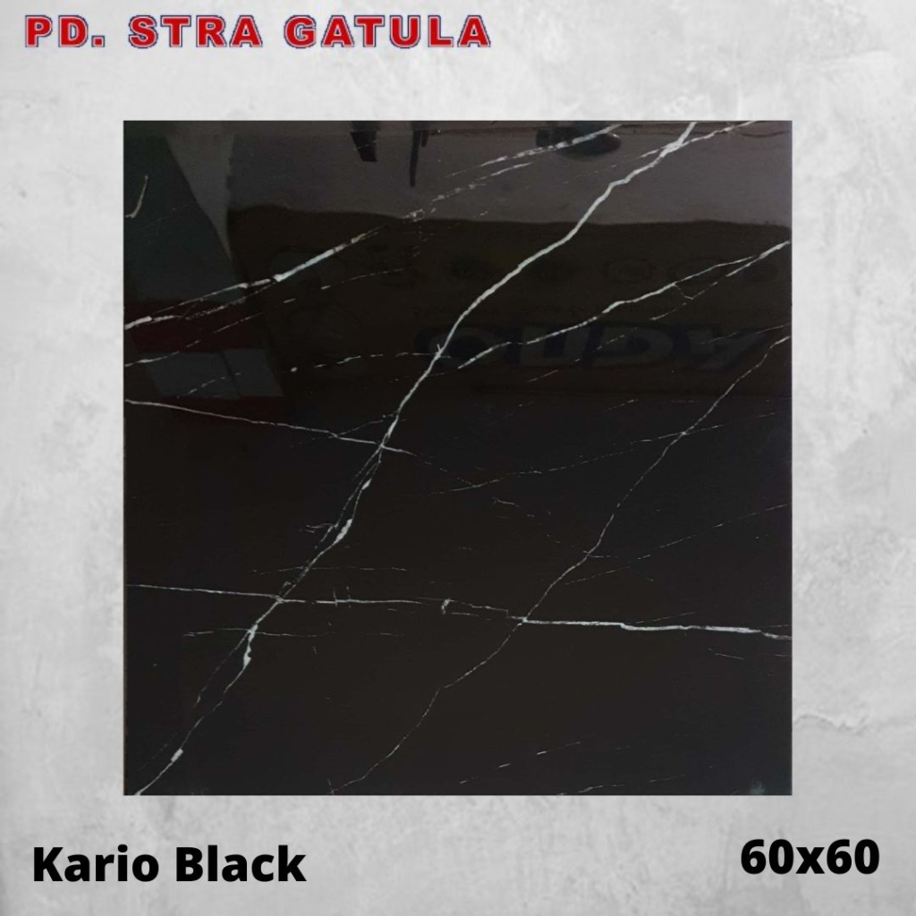 Granit 60x60 Kario Black - Granit lantai - Granit Dinding - Keramik Granit