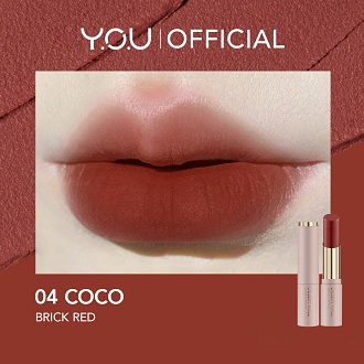 PROMO YOU Desert Rose Matte Lipstick 04 Coco Brick Red - Lipstick Pigmented - Lipstick melembabkan B