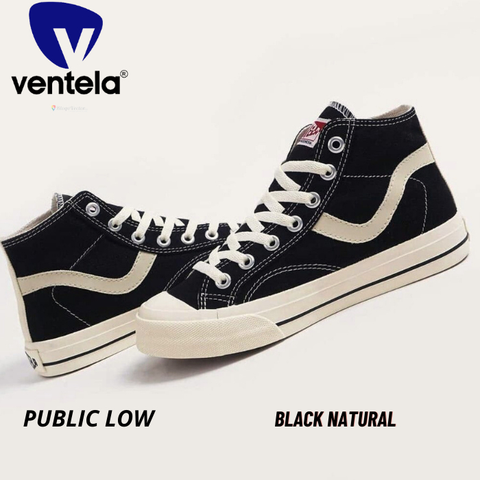 Sepatu Ventela Public High Black Natural Kasual High Top