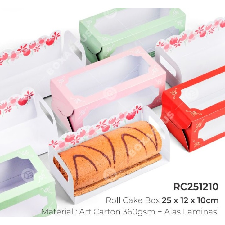 

Dus Roll Cake 25x12 Flower / Kemasan Packaging Kue Bolu Gulung / Multipurpose Kotak Pastry RC251210
