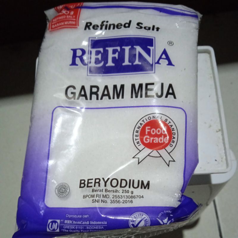 

Garam meja halus merk Refina 250 gram