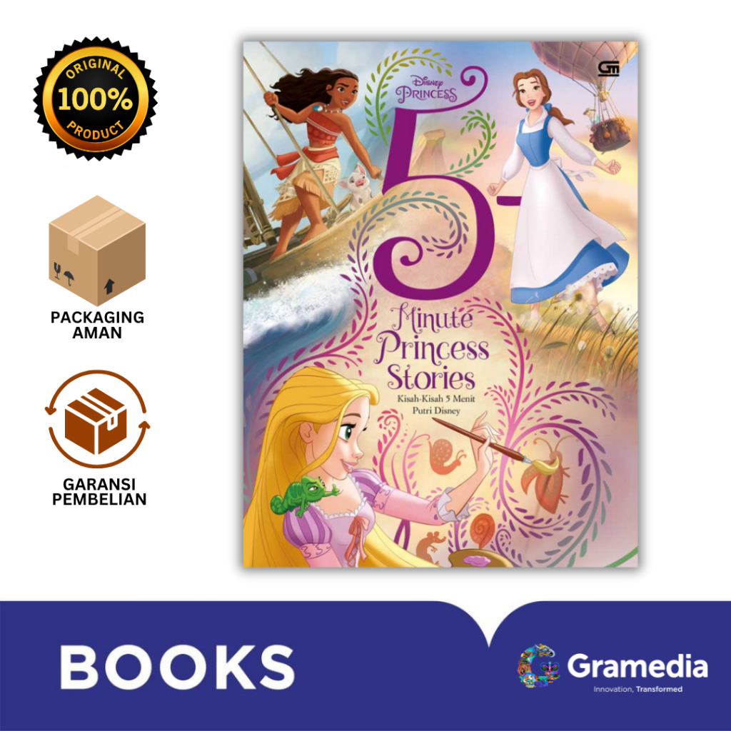 Gramedia Bali - 5-MINUTE PRINCESS STORIES *KISAH-KISAH 5 MENIT PUTRI DISNEY