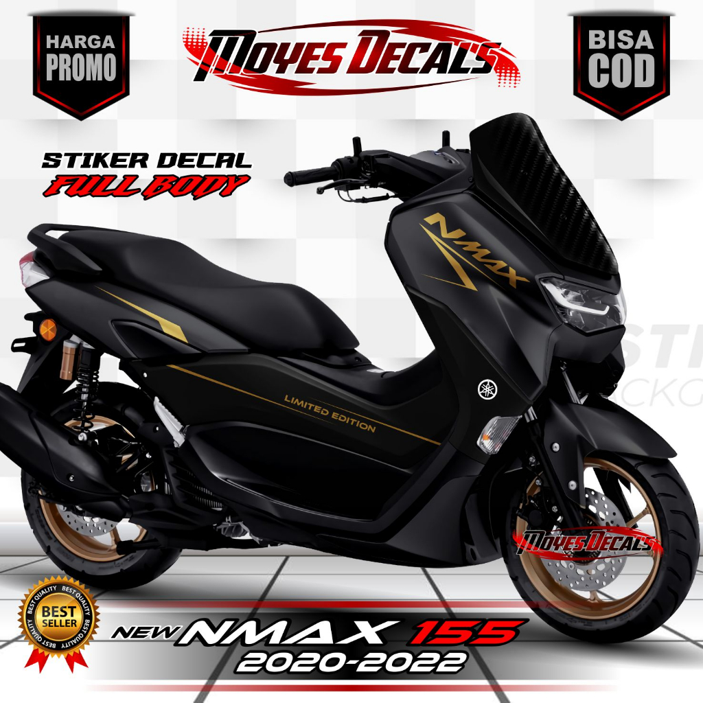 (COD) Stiker Decal NMAX NEW 2020 2021 2022 Full body Fullblok Desain POLOS Racing Terbaru Satu warna