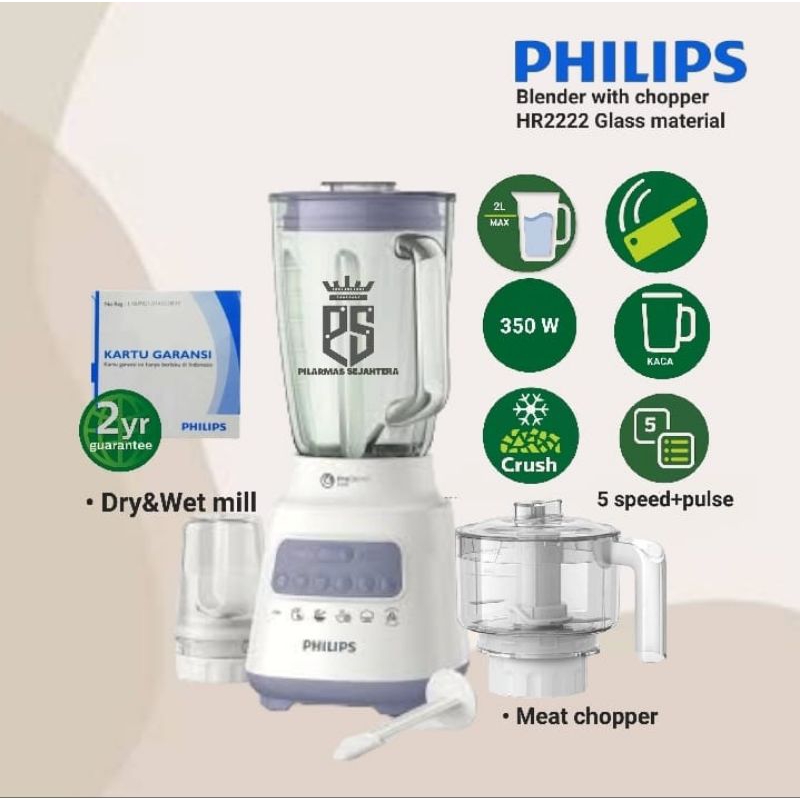 Blender Philips kaca hr2222 3in1 blender chopper philips kaca HR 2222