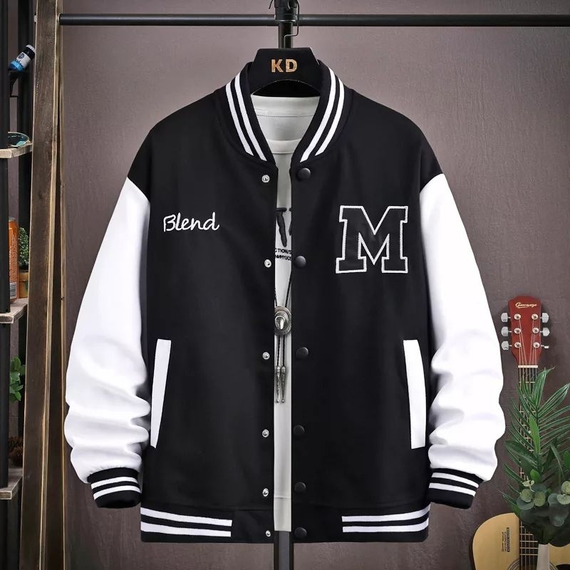 S - XXXXXL(5XL) Jacket Varsity BLEND Jumbo Bigsize Jaket Fleece Korean Style Wanita Pria Oversize Ul