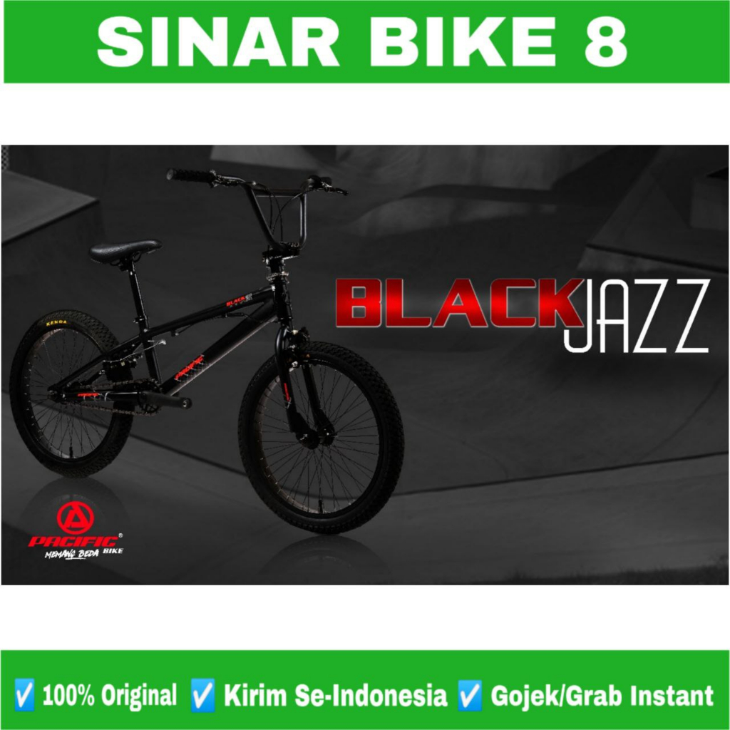 Sepeda Anak Laki BMX PACIFIC BLACK JAZZ Alloy Rotor Ukuran 20 Inch