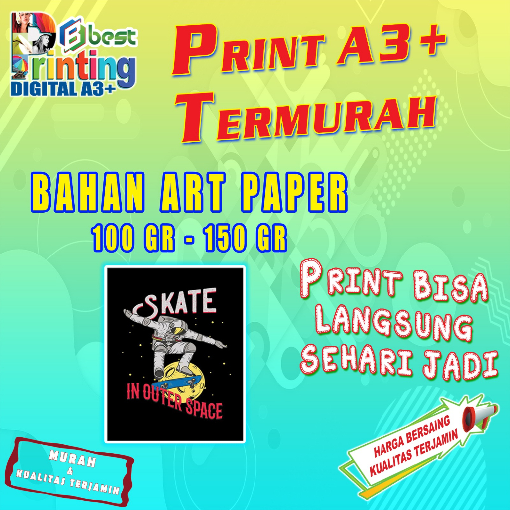 

PRINT A3+ ART PAPER 120GR DAN 150GR CUSTOM MURAH | CETAK A3+ | MURAH DAN CEPAT SEHARI JADI | TANPA MINIMAL ORDER
