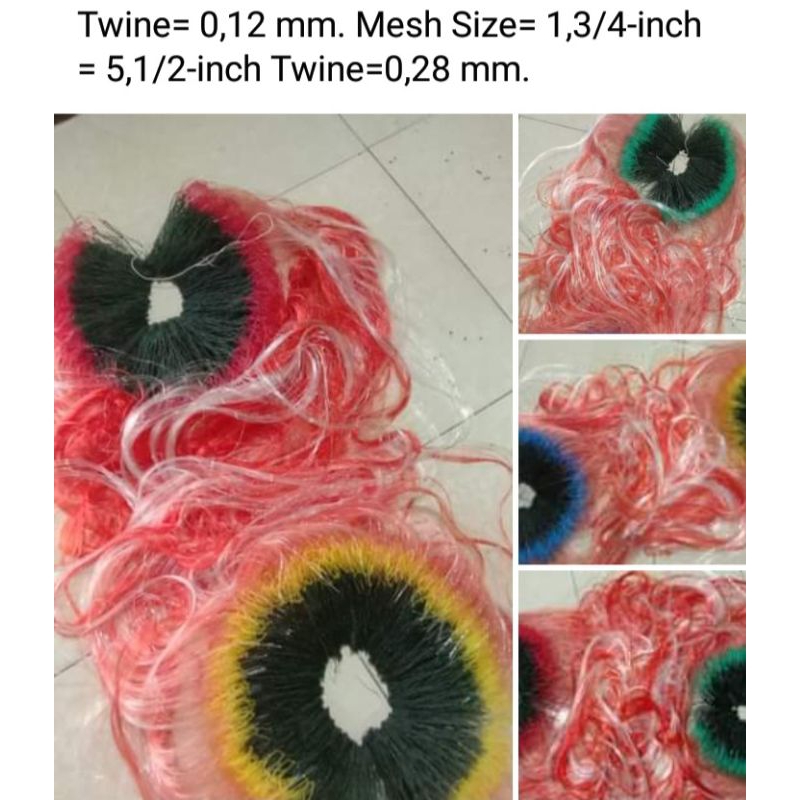 Jaring udang 3 lapis setengah jadi jaring kantong jaring ikan jaring gondrong