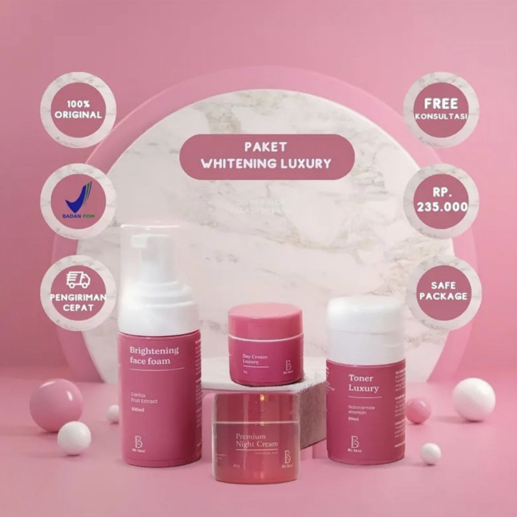 BGSKIN BG Skin Whitening Premium Series paket perawatan lengkap wajah untuk memutihkan kulit normal 