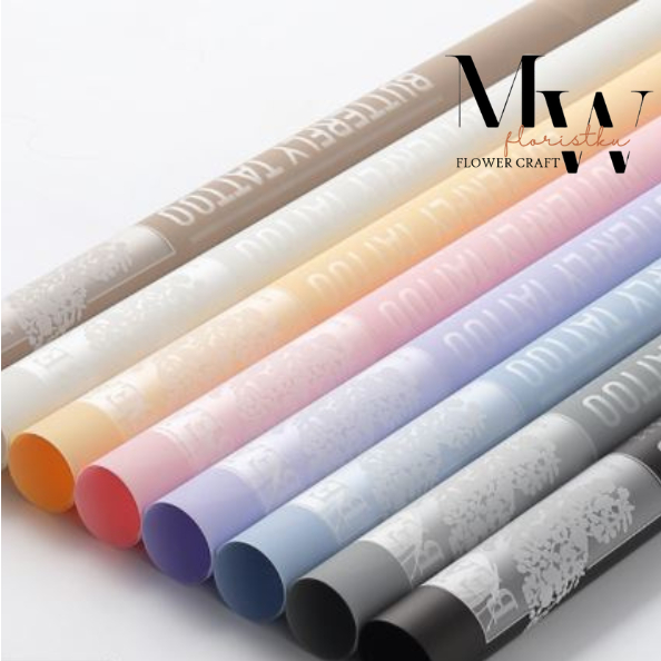 

bahan florist kertas Cellophane bahan bucket bunga motif kupu kupu