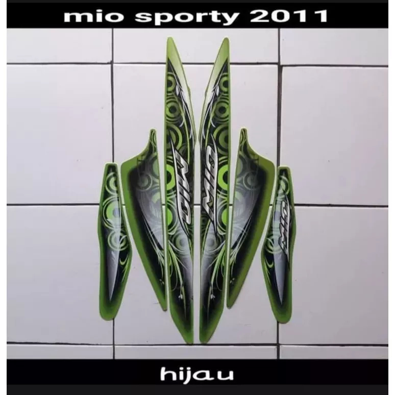 stiker striping yamaha mio smile 2011 2012 cw hijau lis body original