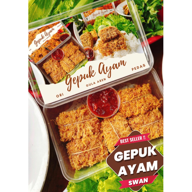 

Gepuk Ayam Ny Swan (ori / pedas) khas Bandung (ISI 8 GEPUK + FREE 2 SAMBAL)