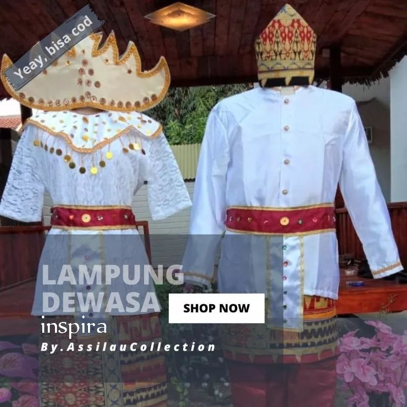 baju adat Lampung dewasa satuan/pakaian adat Lampung dewasa/busana tradisional Lampung dewasa