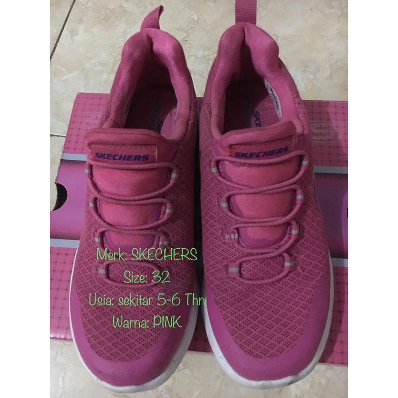 Sepatu Skechers anak perempuan Dynamight Pink(Preloved)