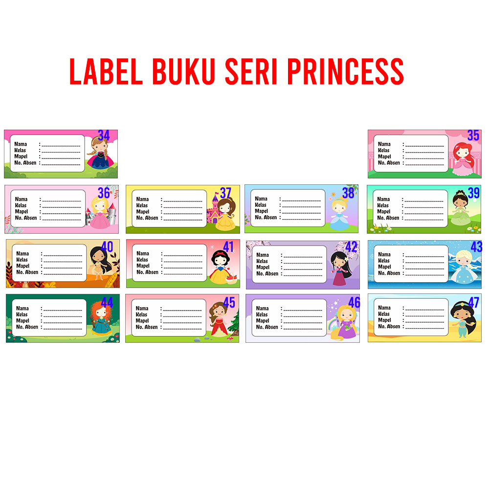 

Label Book Sticker Nama Seri Princess Buku Jadwal Pelajaran Sekolah Anak