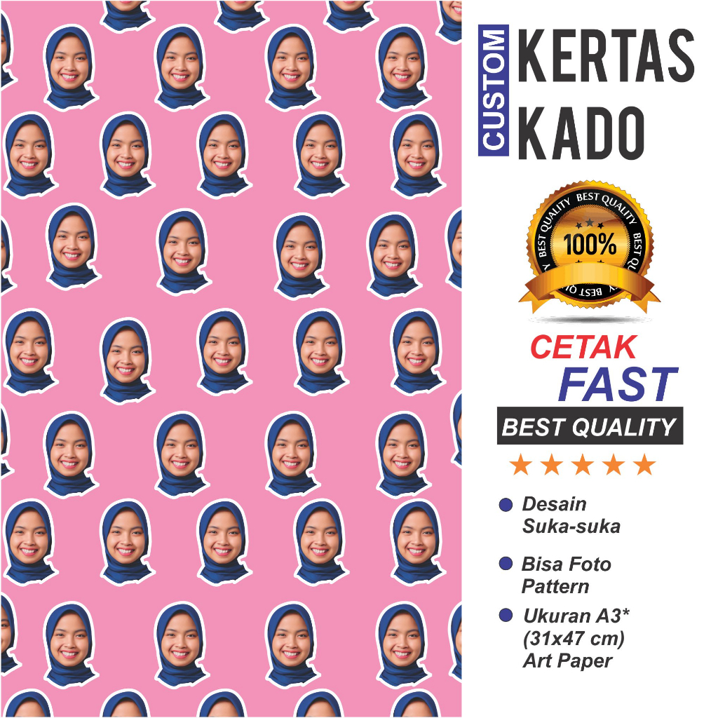

Custom Kertas Kado Wrapping Paper Gambar Muka Suka-suka Pattern