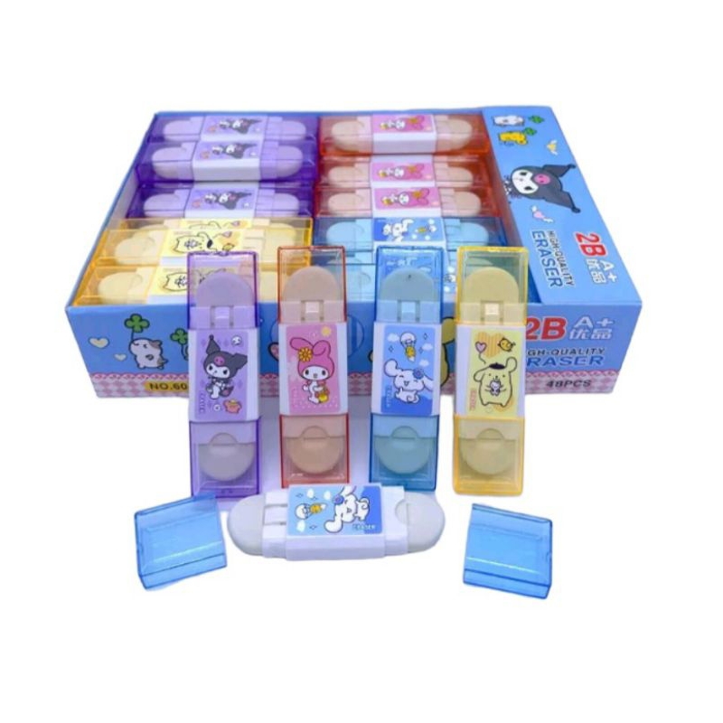 

Penghapus Sanrio 2 sisi MIKA case / Eraser sanrio set 2 sisi mika case / Setip 2 sisi sanrio fancy