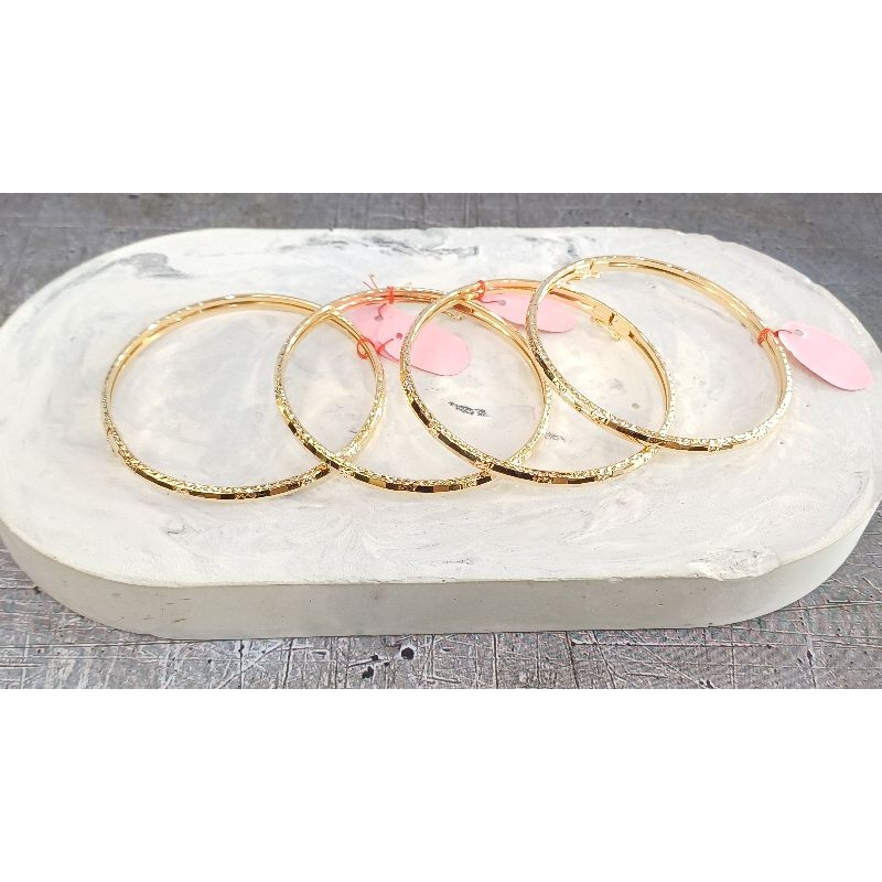 Bangle Gelang keroncong bangkok bulat Emas Asli 8K