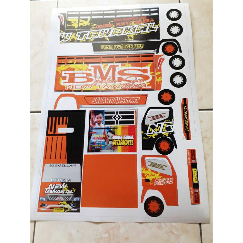 stiker truk miniatur murah,pola stiker miniatur truk oleng