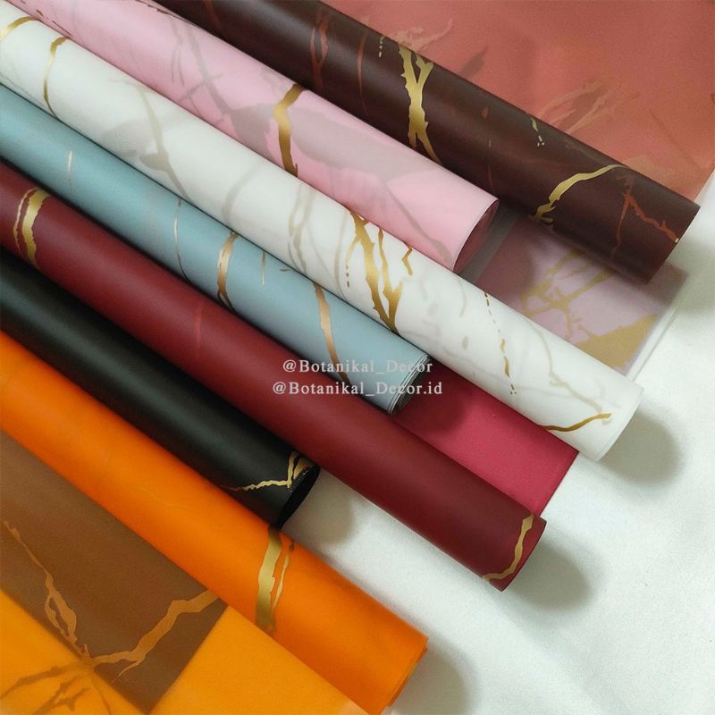

5 Lembar Kertas Buket Cellophane Marble Marmer