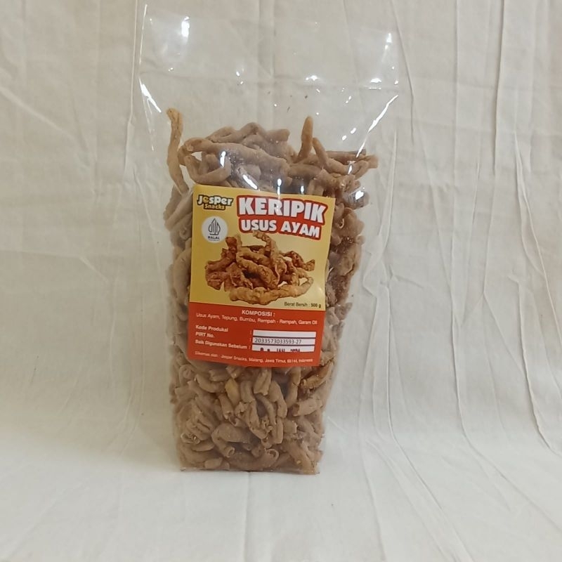 

KERIPIK USUS AYAM CRISPY SUPER GURIH DAN RENYAH 500 GRAM