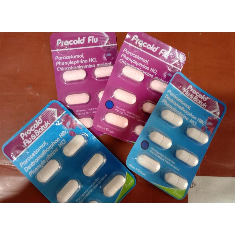 Procold Flu & Batuk Dan Procold Flu Strip Isi 6 Tablet/Demam/Sakit Kepala/Bersin-bersin