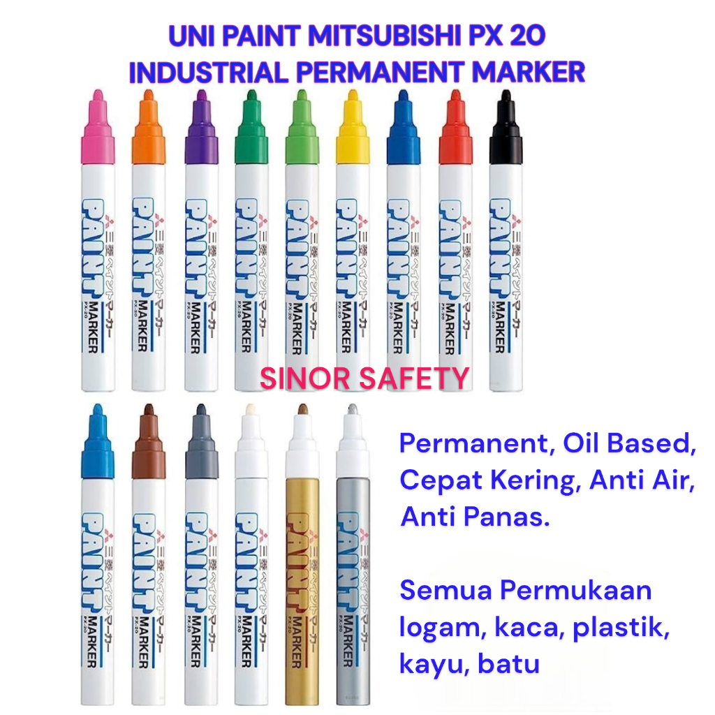 

UNI PAINT Marker Mitsubishi PX-20 Spidol Permanent Oil Based