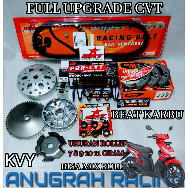 FULL UPGRADE CVT KIRIAN ANTI GREDEK AKSELERASI KVY PNP BEAT KARBU SCOOPY KARBU SPACY KABU MANGKOK GA