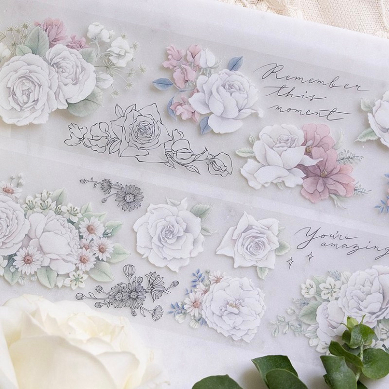 

[Sample in loop] Loi Design White Rose PET Tape