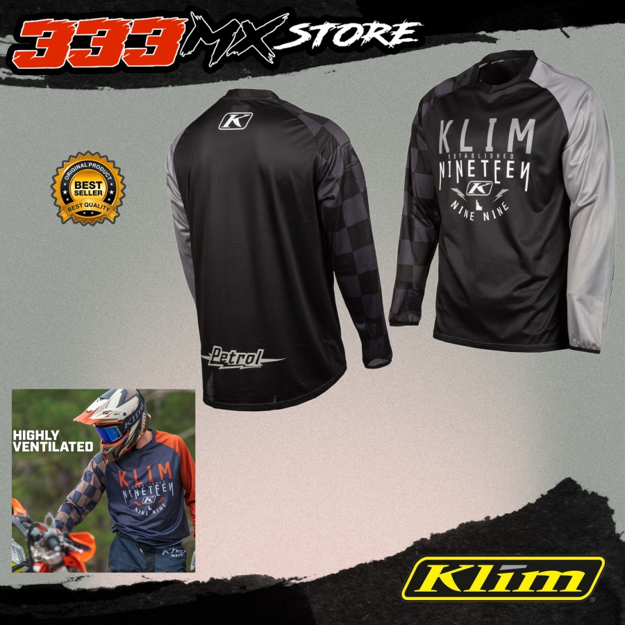 JERSEY KLIM PETROL CHECKERED BLACK JERSEY TRAIL ADVENTUR KLIM ORIGINAL