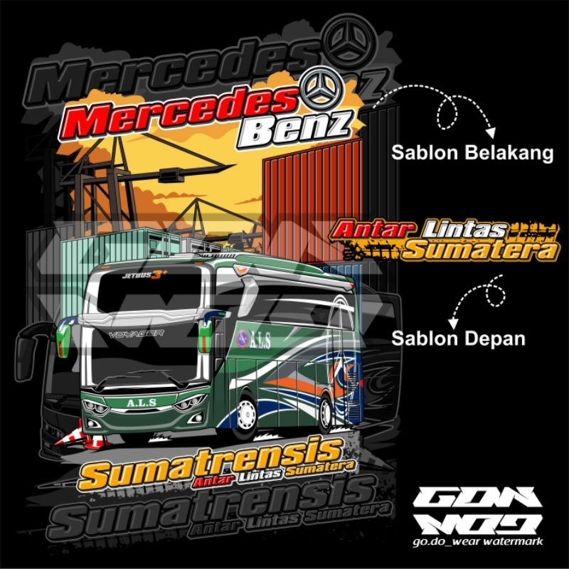 kaos bus Antar lintas sumatera ALS