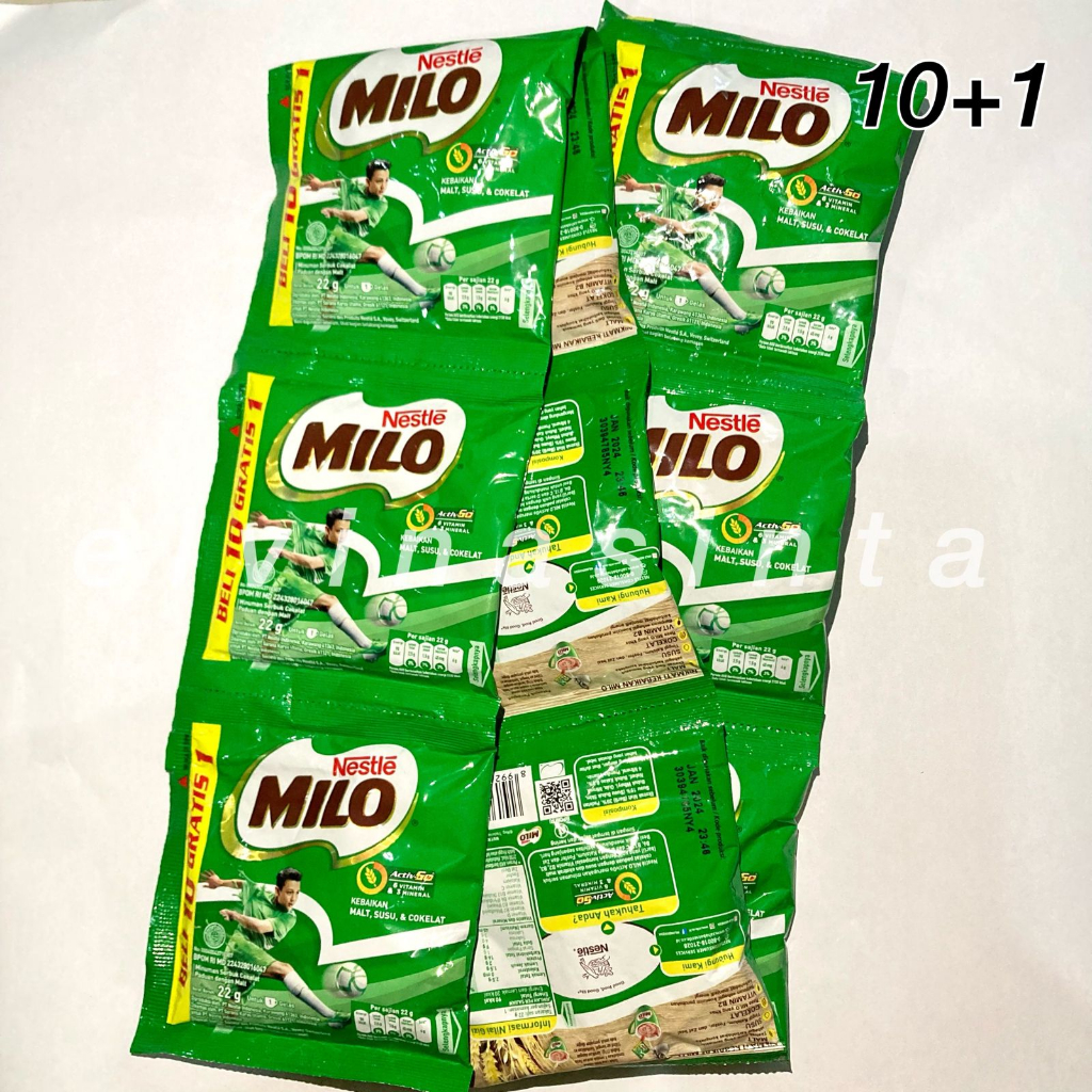 

Milo 22gr x 10+1pcs / Milo ActivGo Renteng / Renceng / Susu Bubuk