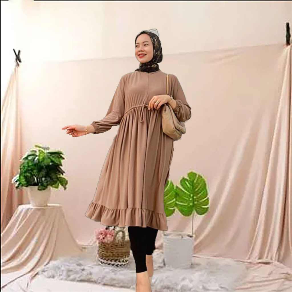 Grosir- Alina Tunik Busui Friendly/tunik wanita/tunik jersey/tunik rupel