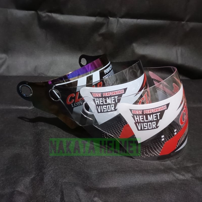 Kaca helm TAKACHI Caberg SHEL TGP Bening Hitam Pelangi