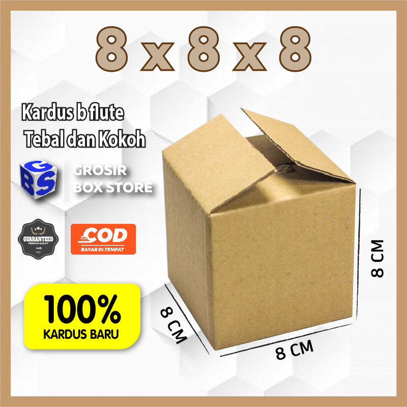 

Box Kardus Packing 8x8x8 Baru B flute Tebal 3mm tebal kuat dan kokoh