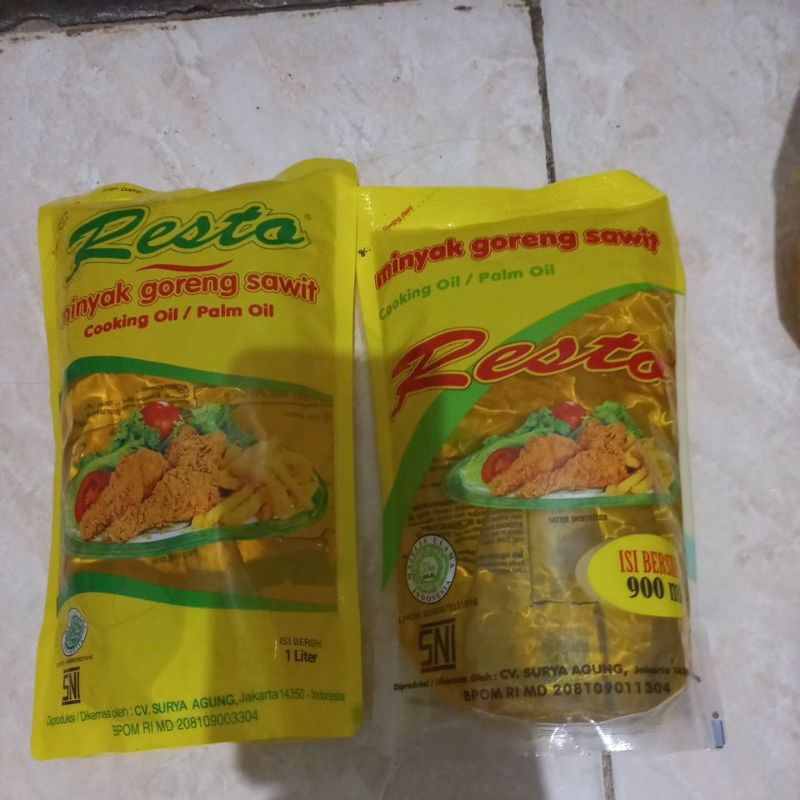 

Minyak goreng resto 1 liter dan 900 ml