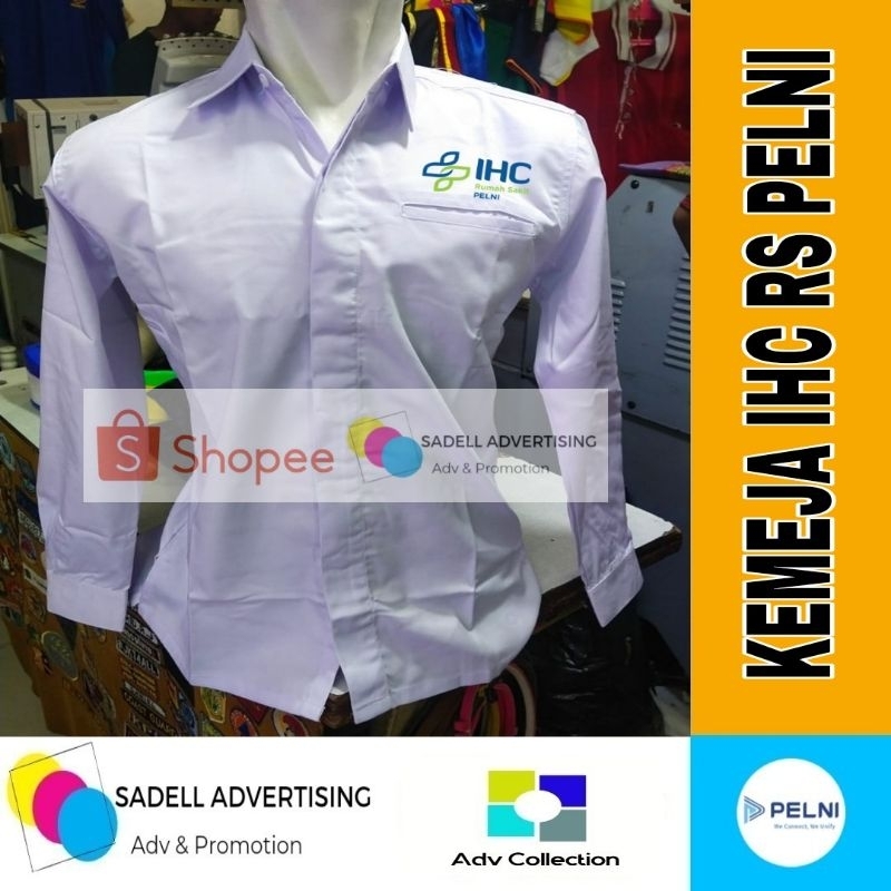 Kemeja PELNI Kemeja IHC RS PELNI Putih Lengan Panjang Pria Bordir