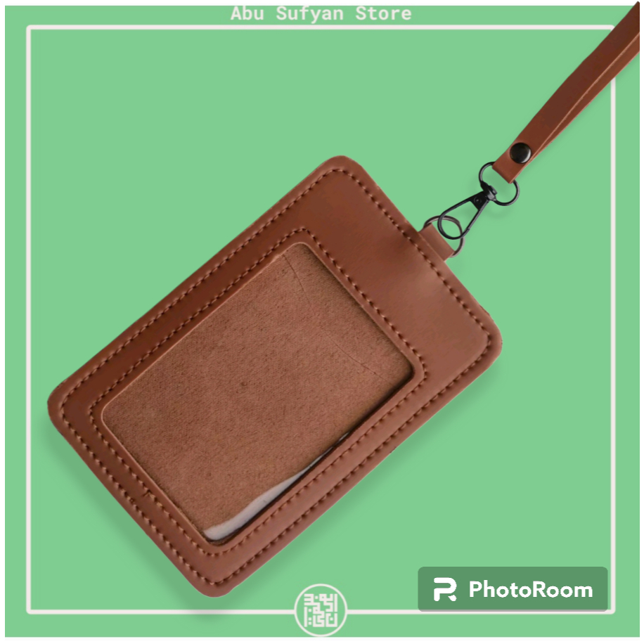 

Lanyard Name Tag ID Card Kulit 2 Slot Kartu ATM