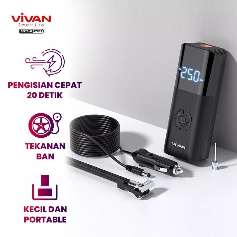 Vivan | Robot Tire Inflator Pompa Electric Multi Fungsi Portable Garansi Resmi