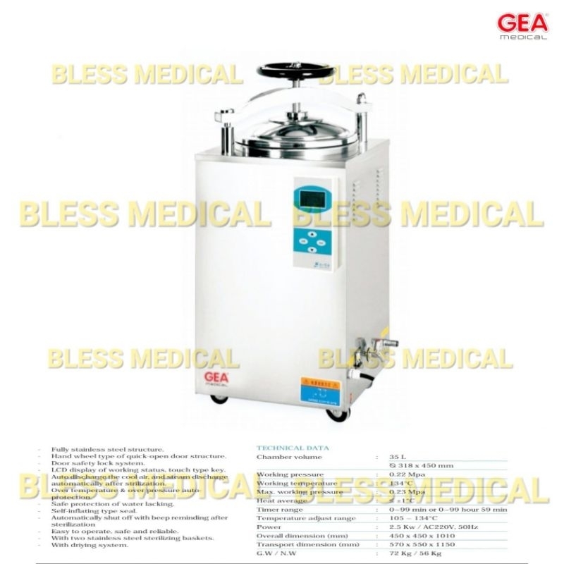 Autoclave 35 lt Liter GEA LS 35 HD LS35HD LCD Display