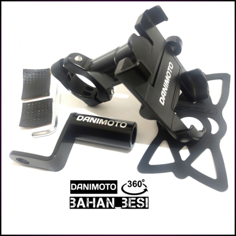 M3 Holder HP Plus Breket Karet Spion Stang Motor Besi Vario Beat Scoopy Genio Mio Lexi Gear Nmax