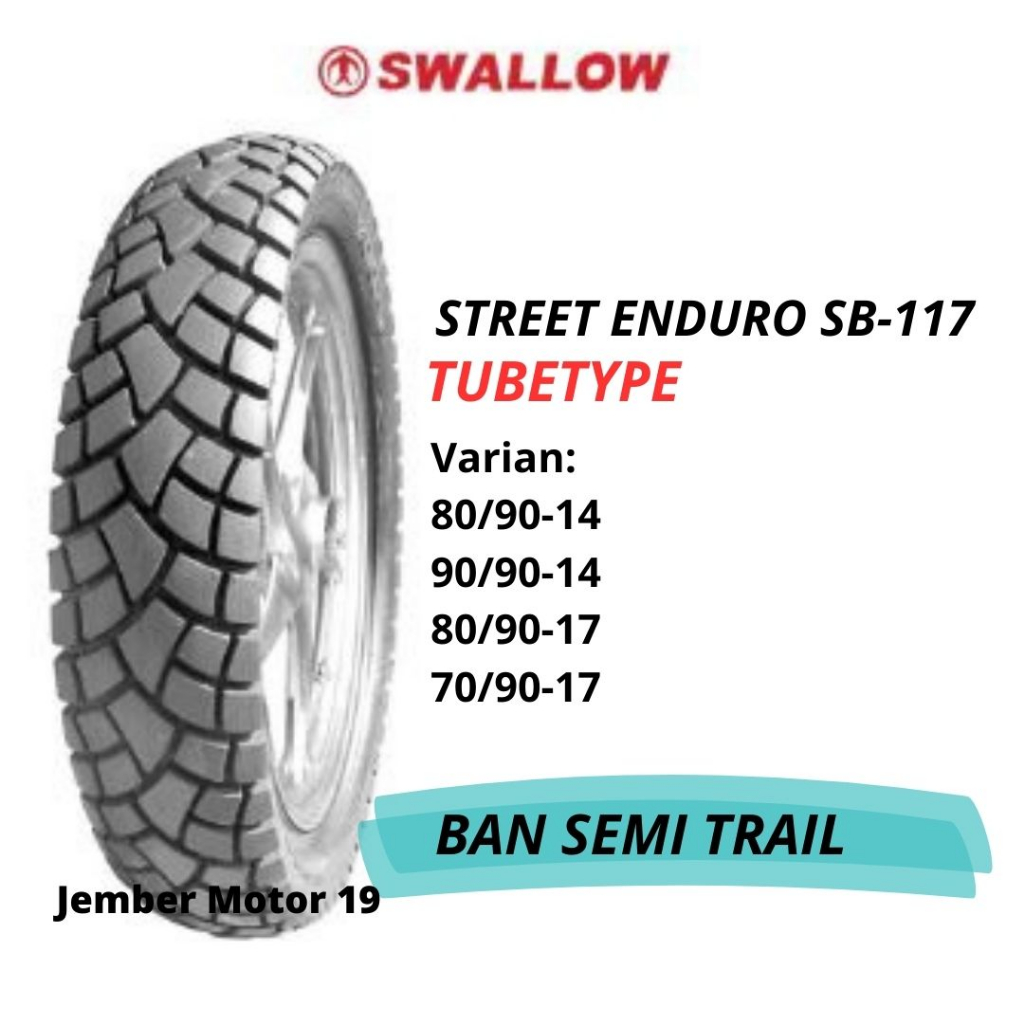 Ban Motor Swallow SB117 Street Enduro/ SEMI TRAIL (Tubetype) 80/90-14, 90/90-14, 80/90-17, 70/90-17