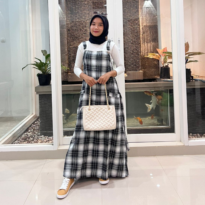 [COD] OVERALL WANITA ZEYN - By SINAR OFIICIAL - OVERALL FLANEL KOREA - DRES FLANEL