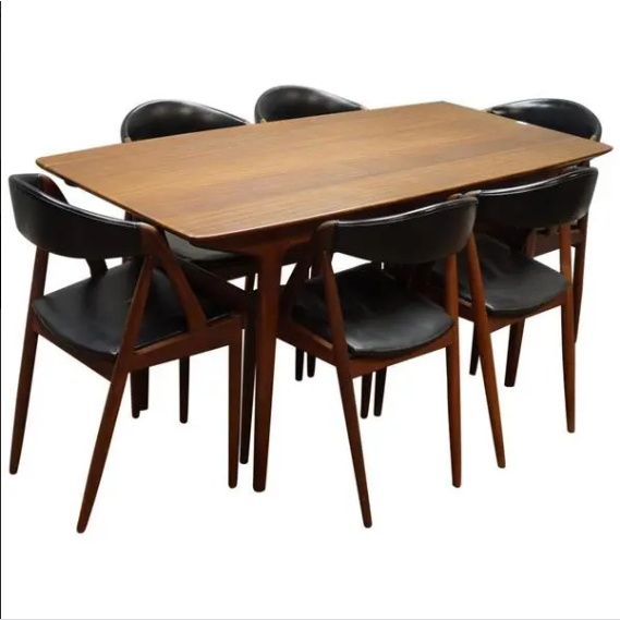 Meja Makan 6 Kursi Minimalis Hitam