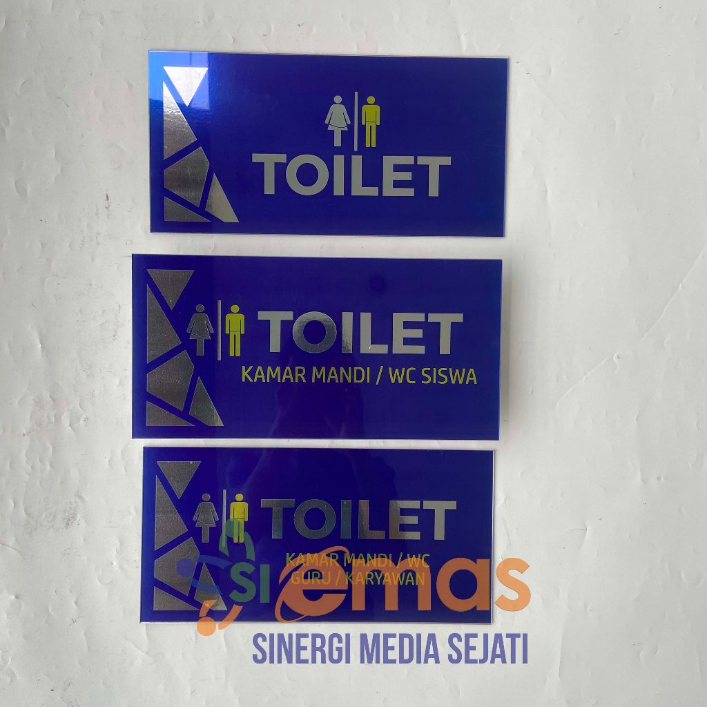 

Papan Akrilik Tanda Ruang Toilet Siswa | Akrilik Toilet Guru Karyawan | Tanda Kamar Mandi / WC | Acrylic Toilet