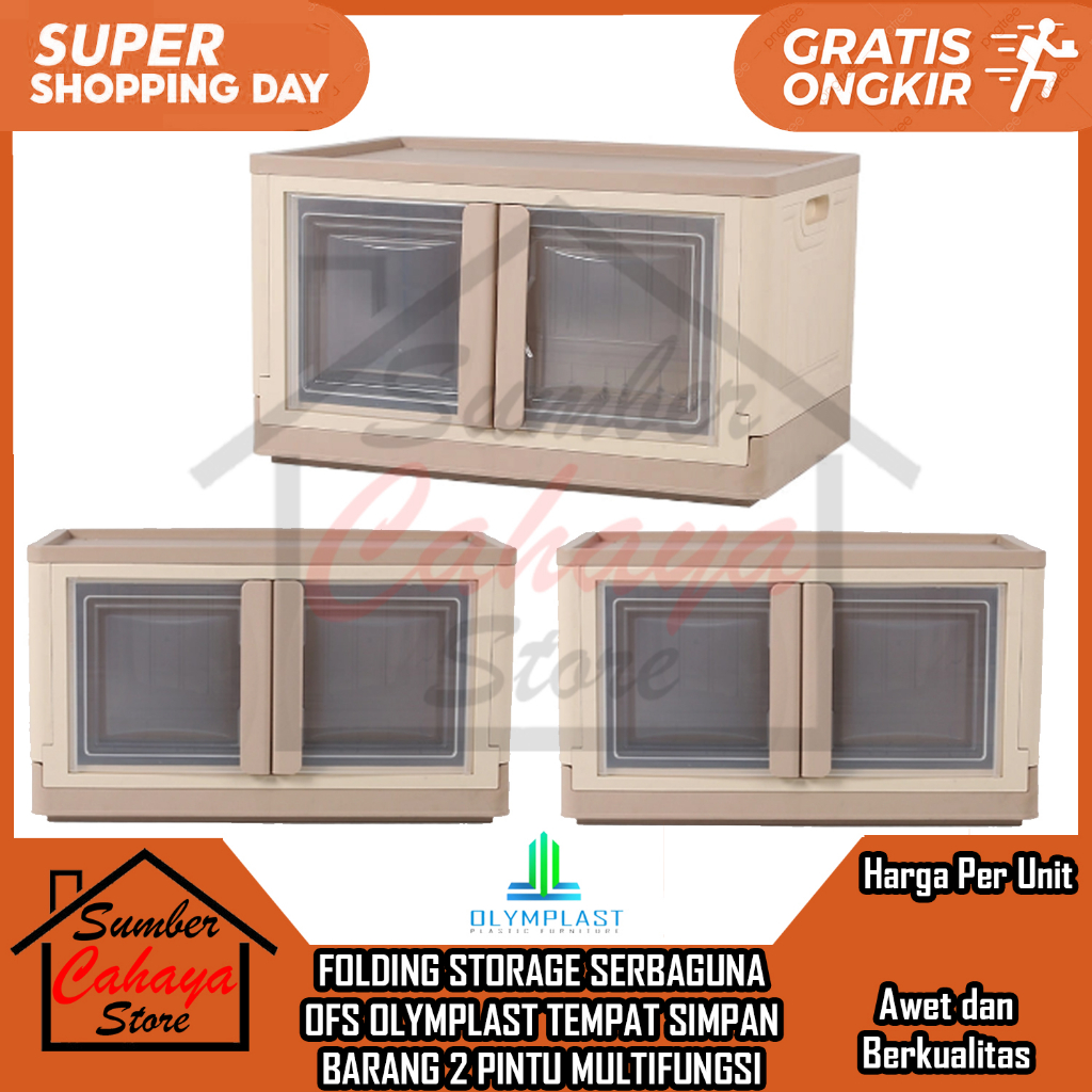 Storage Ofs Container Box Olymplast Folding Plastik Lemari Pakaian Kontainer Almari Lipat Lipet Bong