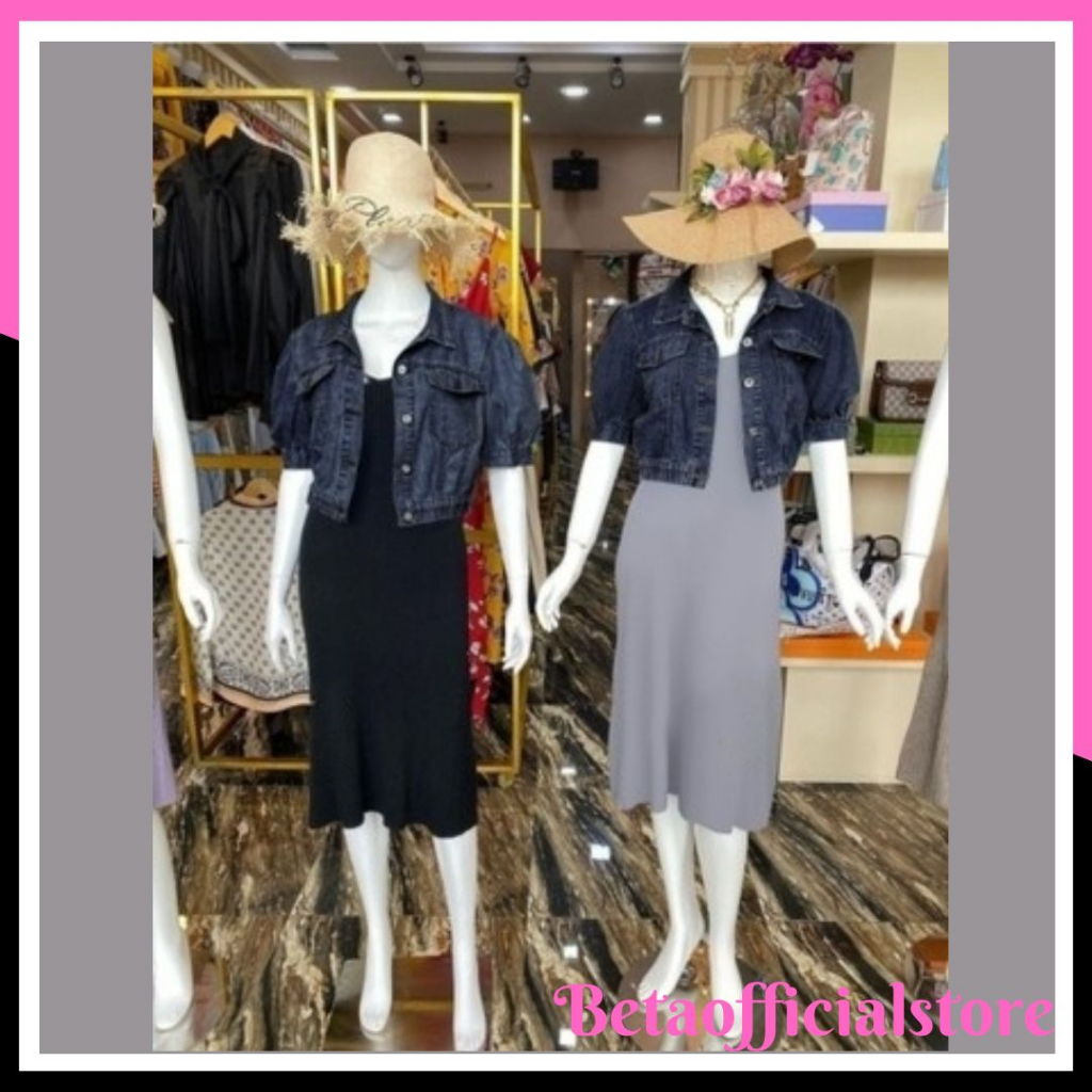 Baju Dress Set Rompi 2in1 Korean Style Elegan Trend Kekinian Terbaru Setelan Midi Dress Dan Jacket W