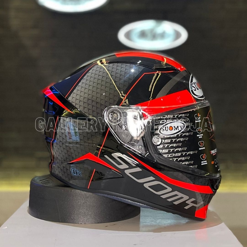 SUOMY Speed Star Rap Red / SUOMY Speedstar Rap Red / helm full face / helm berkelas / helm berkacama