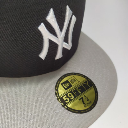 Topi NY Baseball Hitam Abu Merah Fit Build Up MLB Bordir